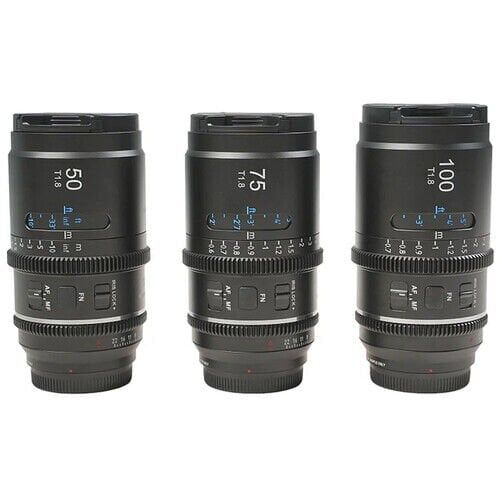 Sirui Astra Series AF T1.8 1.33x Full Frame Blue Flares Anamorphic Sony E Mount 3'lü Lens Kit