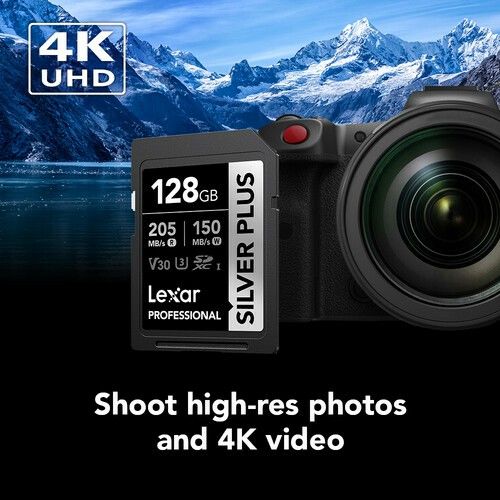 Lexar 128GB Profesyonel Silver Plus UHS-I SD Hafıza Kartı