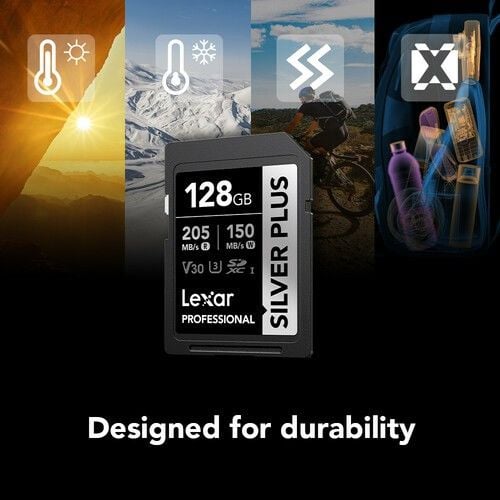 Lexar 128GB Profesyonel Silver Plus UHS-I SD Hafıza Kartı