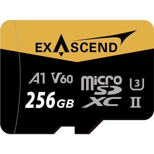 Exascend Catalyst microSD V60, A1 256GB, w/ adapter - 280MB/S Read -180MB/S Write
