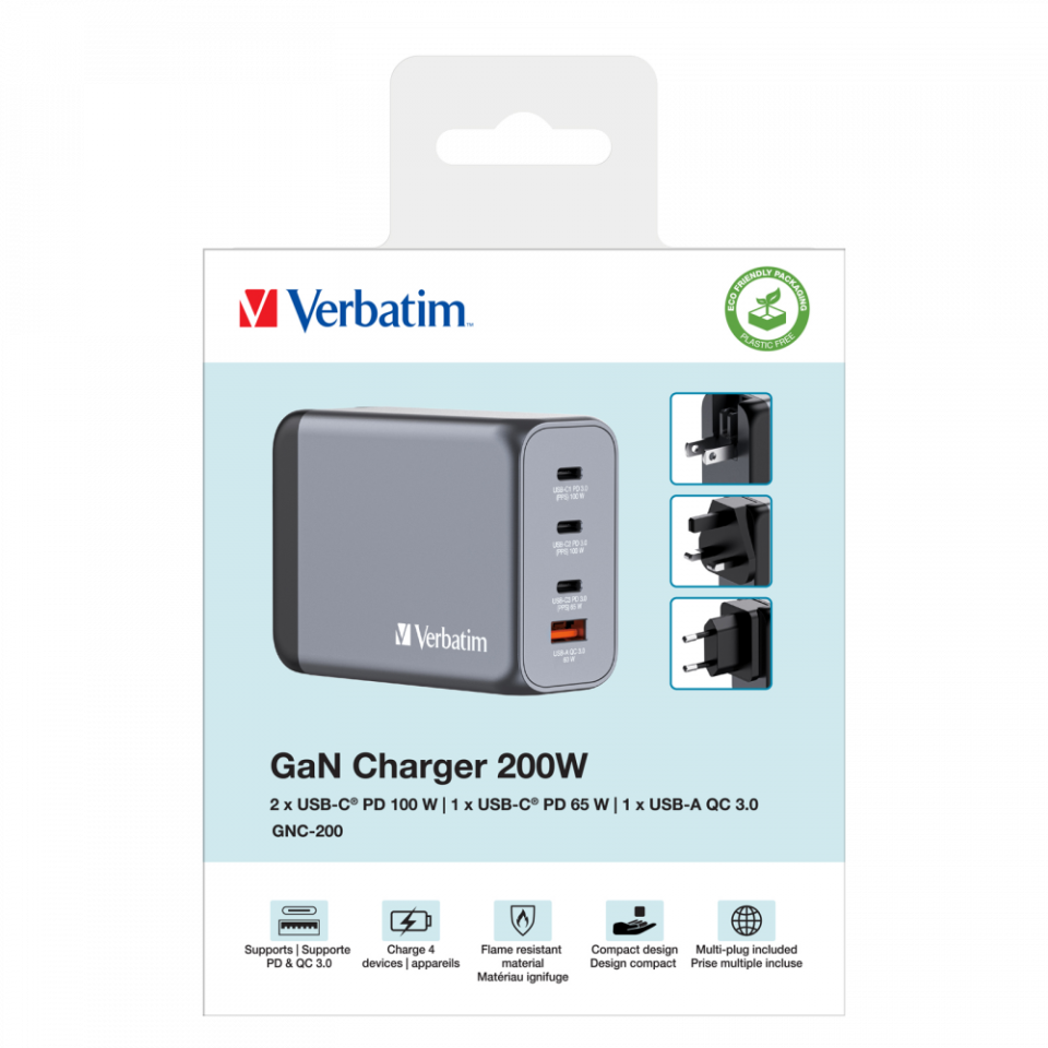 VERBATIM 32204 - V GNC-200 GaN Charger 200W