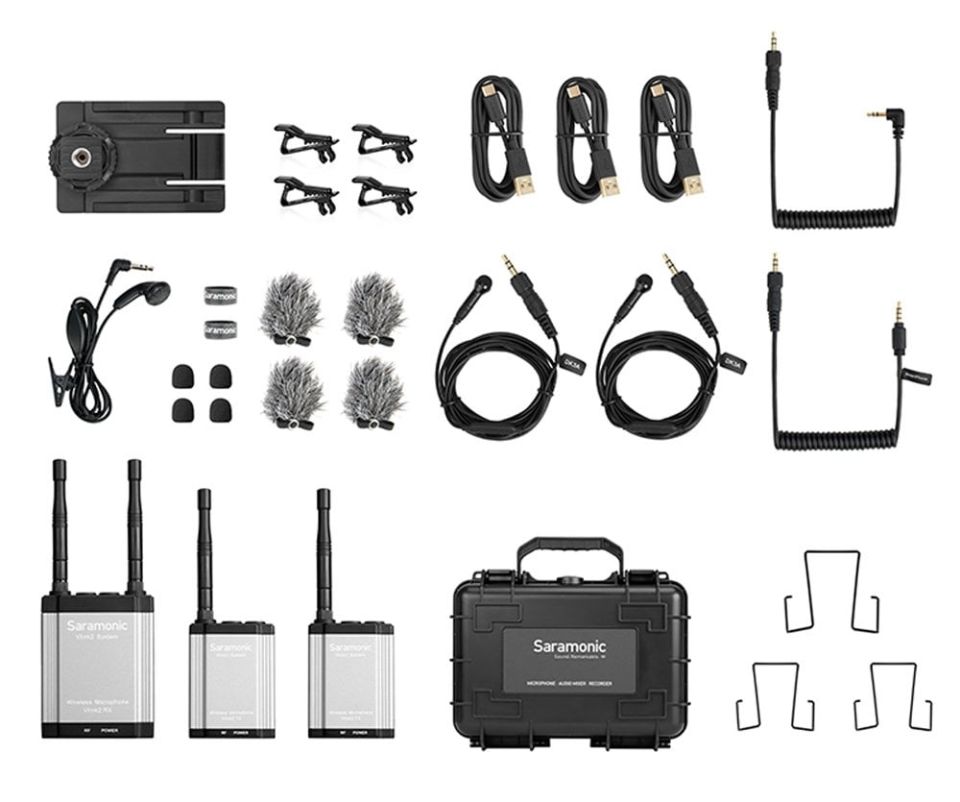 Saramonic Vlink2 Kit2 (TX+TX+RX) Kablosuz Yaka Mikrofonu