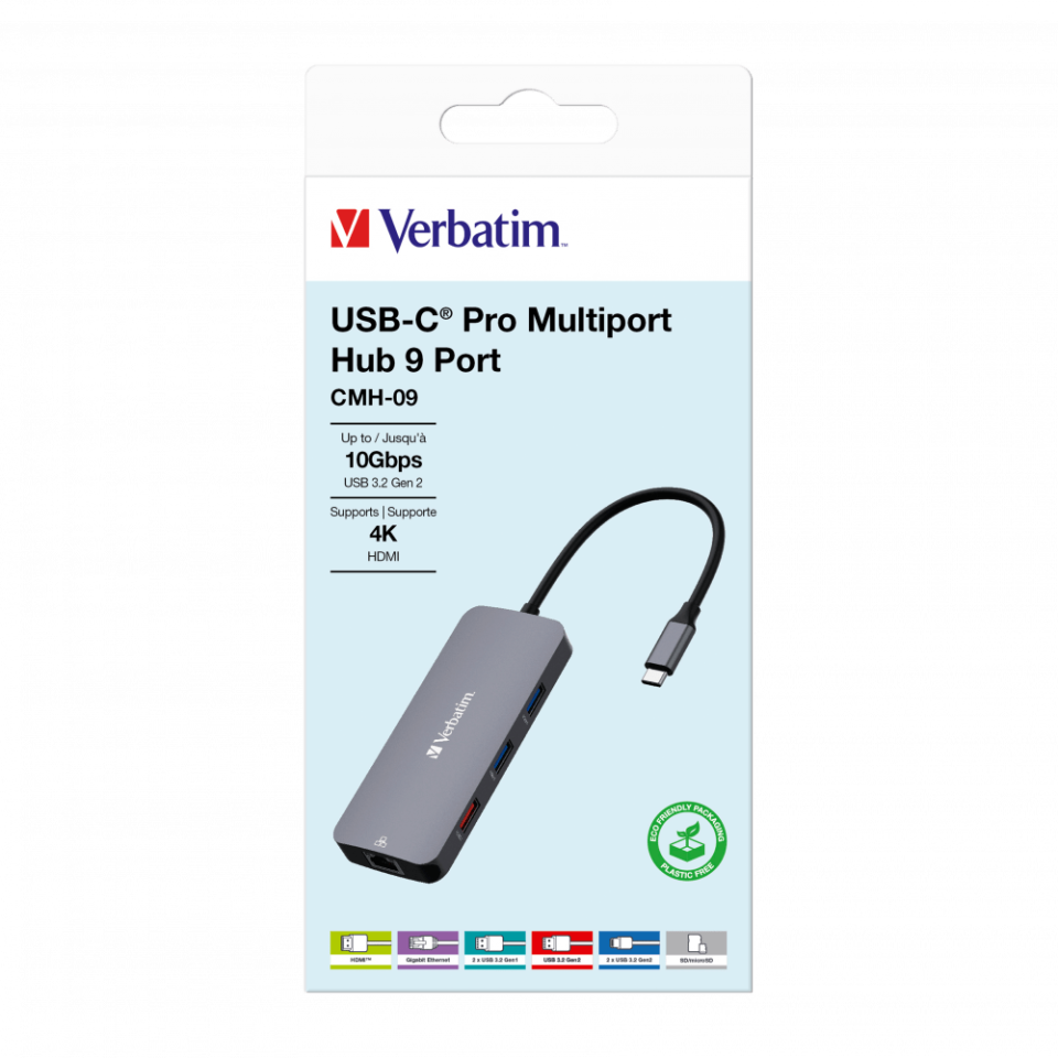 VERBATIM 32152 USB-C PRO 9 PORT HUB CMH-09