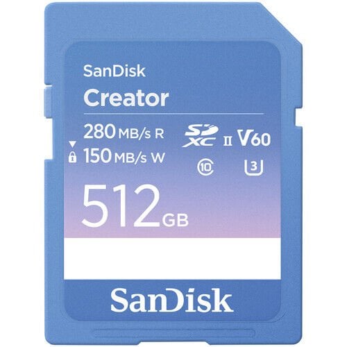 SanDisk 512GB Creator Serisi UHS-II SDXC Hafıza kartı Kartı