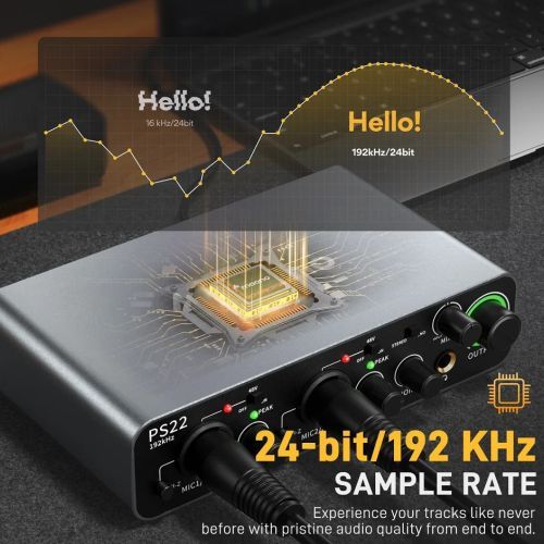 Maono PS22 Ses Arayüzü: Kayıt, Müzik Prodüksiyonu ve Gitar İçin ( GRİ )