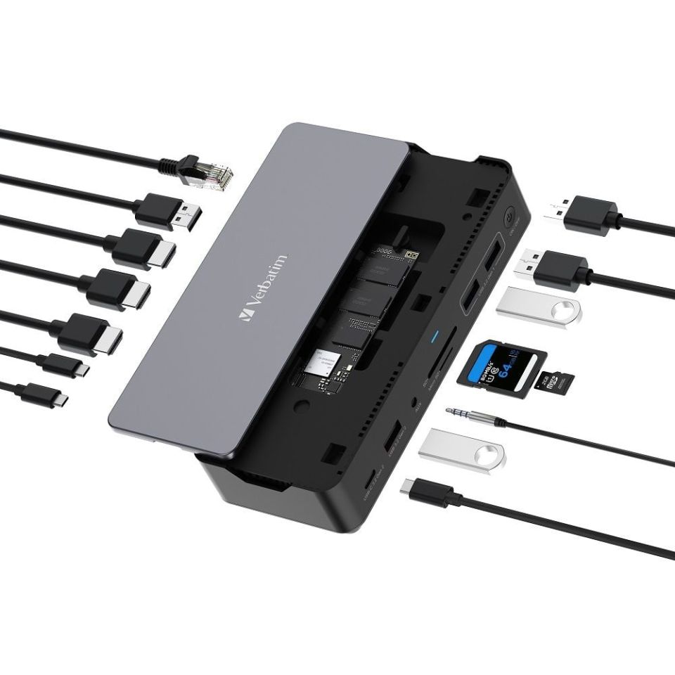 VERBATIM 32173 - USB-C DOCK 15P with SSD Slot CS-15S