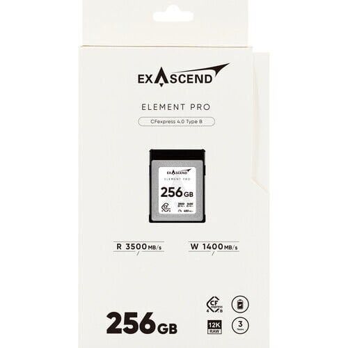 Exascend 256GB Element Pro CFexpress 4.0 Type B Hafıza Kartı 3500 Mb/S Okuma  - 1400 Mb/s Yazma Hızı