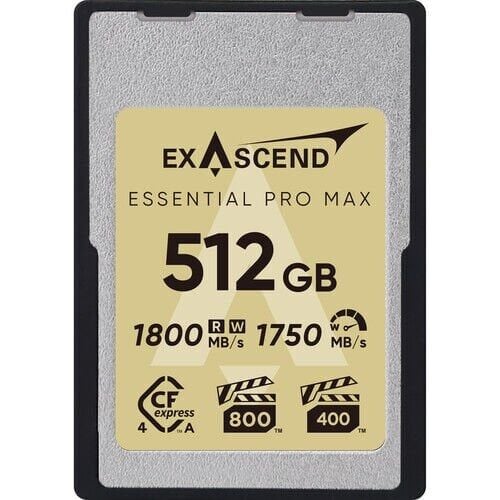 Exascend 512GB Essential Pro Max CFexpress 4.0 Type A Hafıza kartı / 1800 MB/S Okuma Yazma VPG800(Kopya)