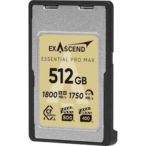 Exascend 512GB Essential Pro Max CFexpress 4.0 Type A Hafıza kartı / 1800 MB/S Okuma Yazma VPG800(Kopya)