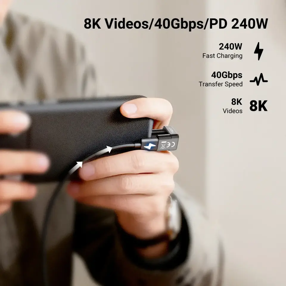 Neewer PS017 180° U-Tipi USB-C Adaptör (40Gbps & 240W & 8K)