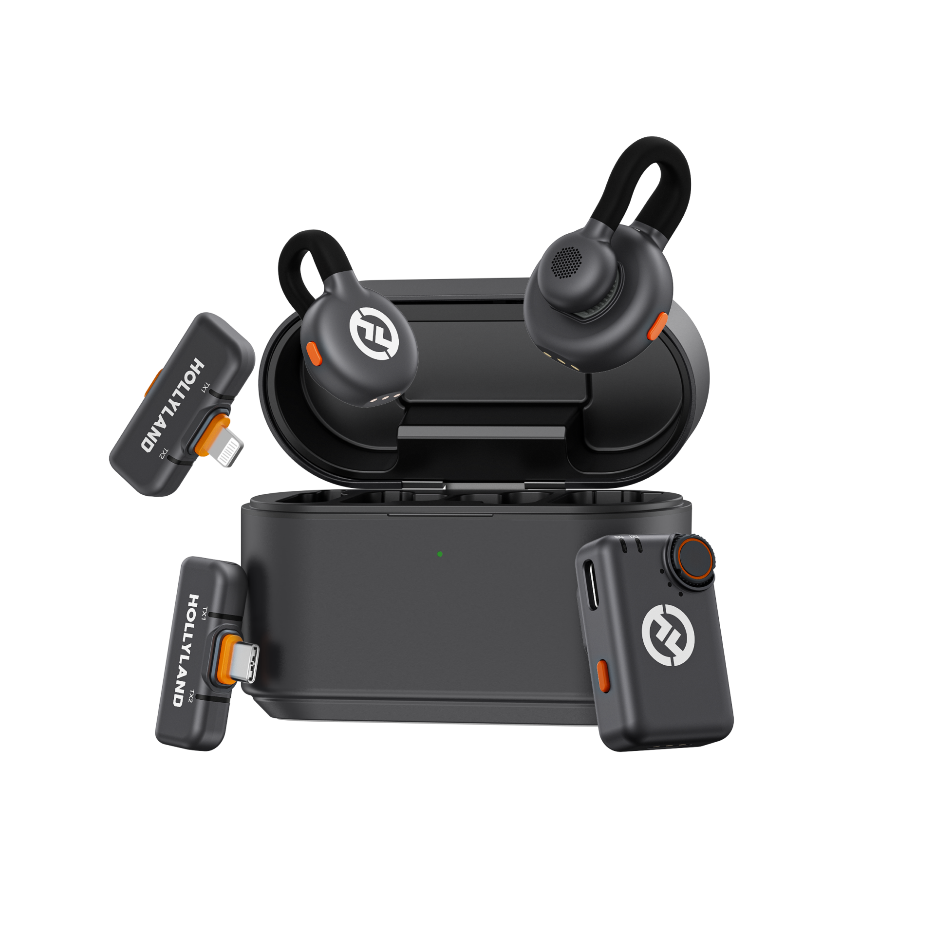 Hollyland Lark M2S Ultimate Combo İkili Kablosuz Mikrofon Sistemi - Siyah