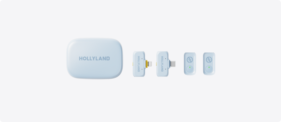Hollyland LARK A1 Combo Blue 2 Kişilik Kablosuz Mikrofon Sistemi - Mavi