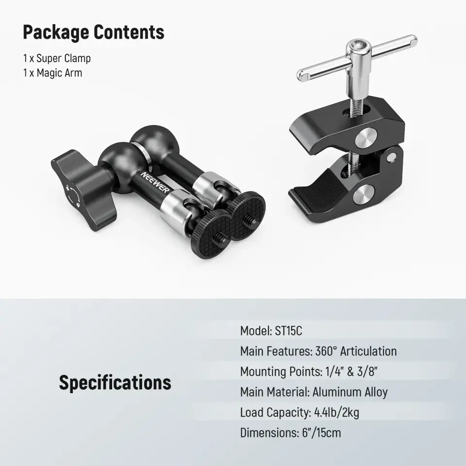 NEEWER ST15C Profesyonel Ayarlanabilir Magic Arm