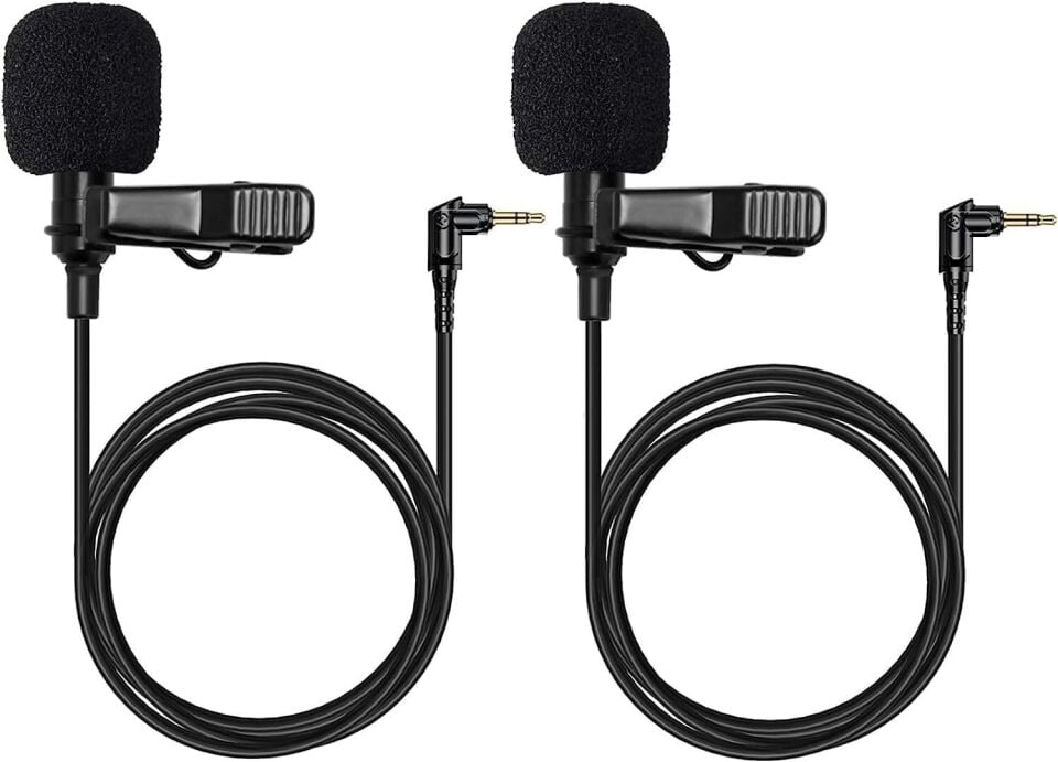 Hollyland HL-OLM02 Omnidirectional Lavalier Microphone Set (2-Pack, Black)
