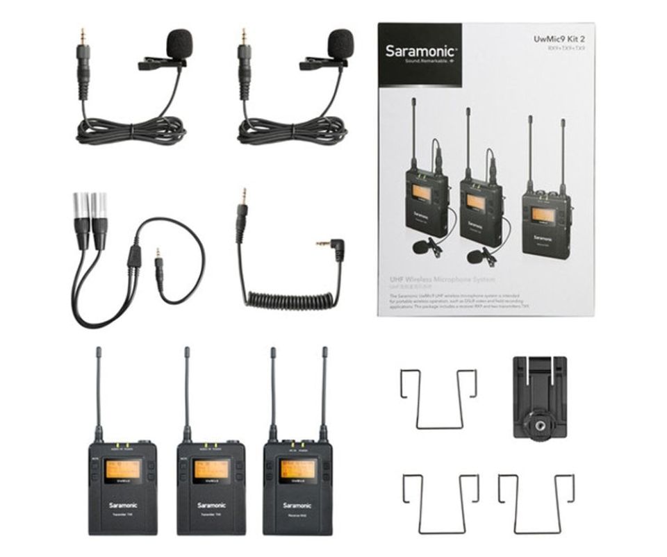Saramonic UwMic9 TX9+TX9+RX9 Kablosuz Yaka Mikrofonu