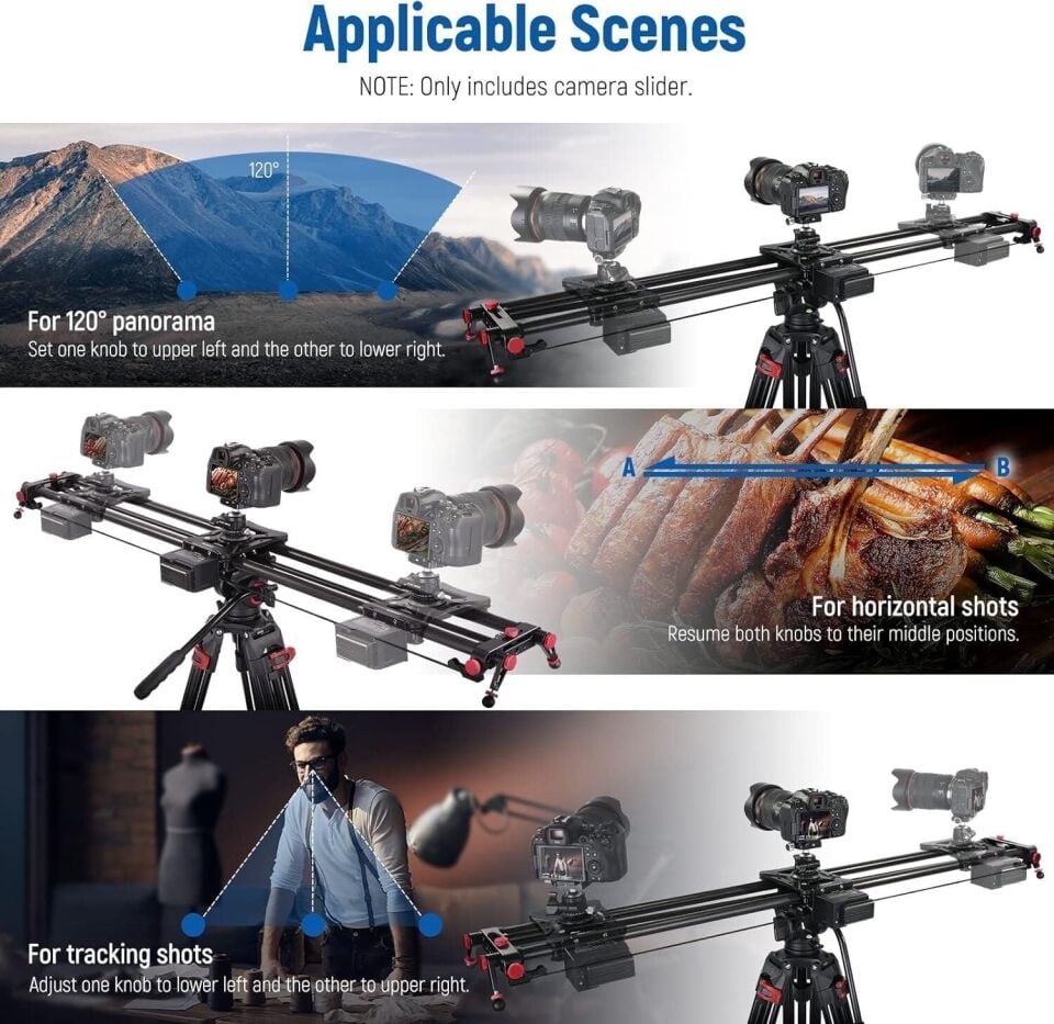 Neewer 120cm Uzaktan Kumandalı & Motorlu Slider (APP)