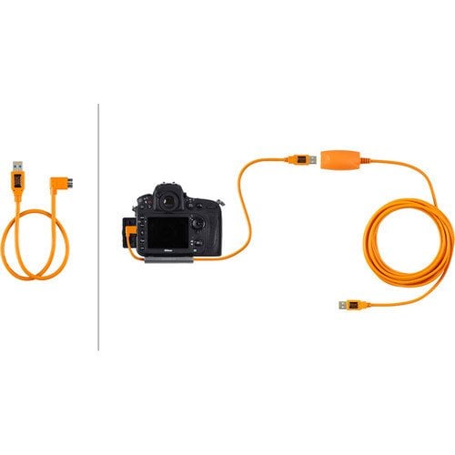 Tether Tools CUC61RT02-ORG TetherPro Dik Açı Adaptör Kablosu USB 3.0 to USB 3.0 Micro-B 5-Pin