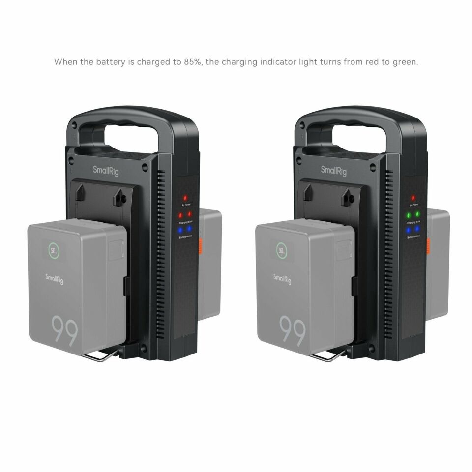 SmallRig 4578 Çift Kanallı V-Montajlı Pil Şarj Cihazı