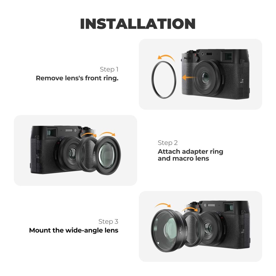 Freewell 2-in-1 Wide-Angle and Macro Lens for FUJIFILM X100 Series BLACK