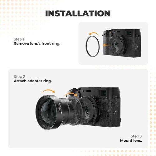 Freewell 1.5x Telephoto Lens for FUJIFILM X100 Series BLACK