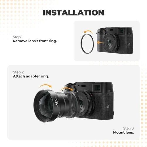Freewell 1.5x Telephoto Lens for FUJIFILM X100 Series BLACK