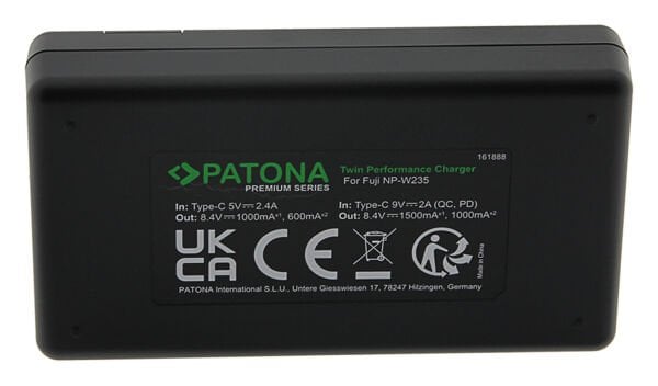 Patona 161888 Premium Fuji NP-W235 İkili Şarj Cihazı