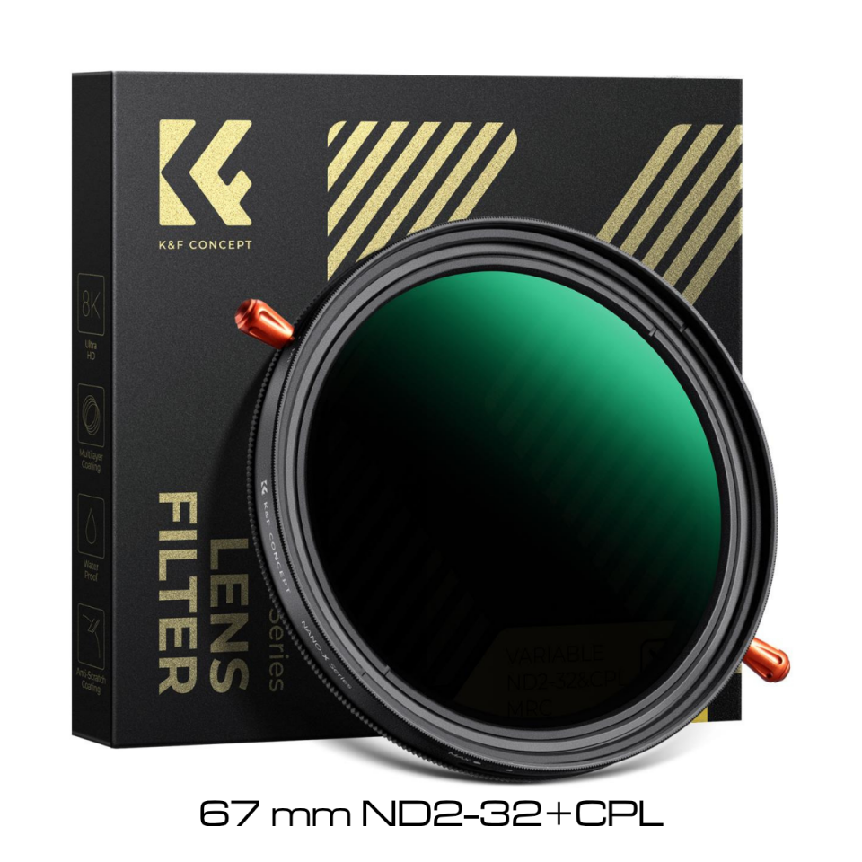 K&F Concept 67 mm ND2-32+CPL Filtre (2'si 1 Arada)