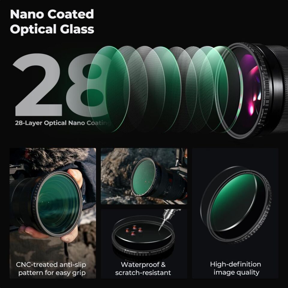 K&F Concept 67 mm ND2-ND32 Değişken Filtre