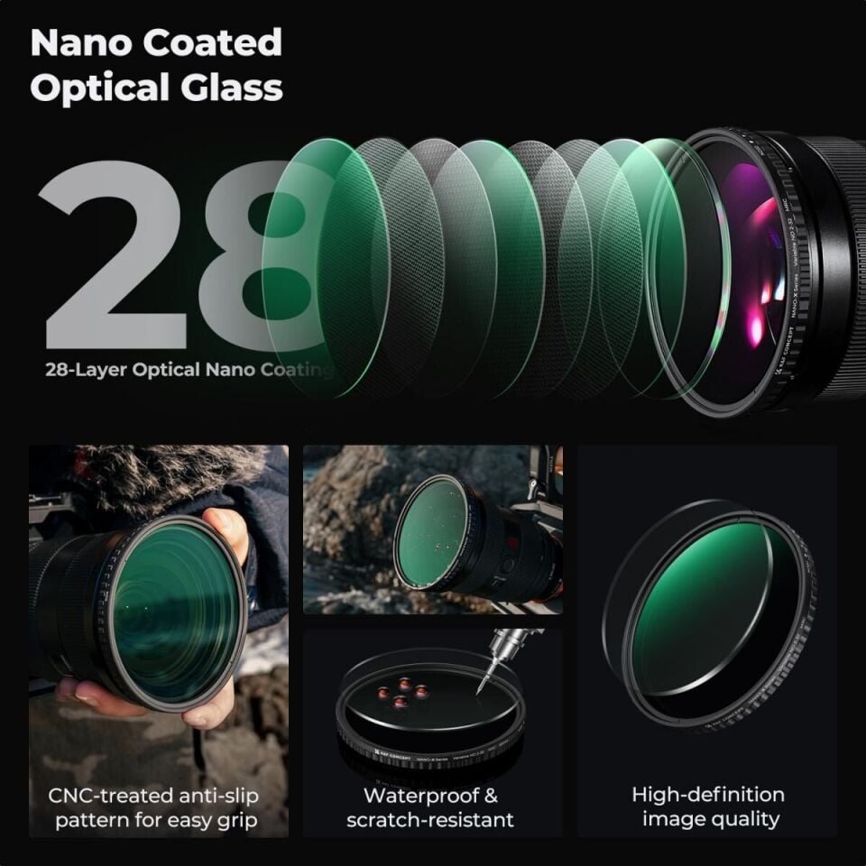 K&F Concept 67 mm ND2-ND32 Değişken Filtre