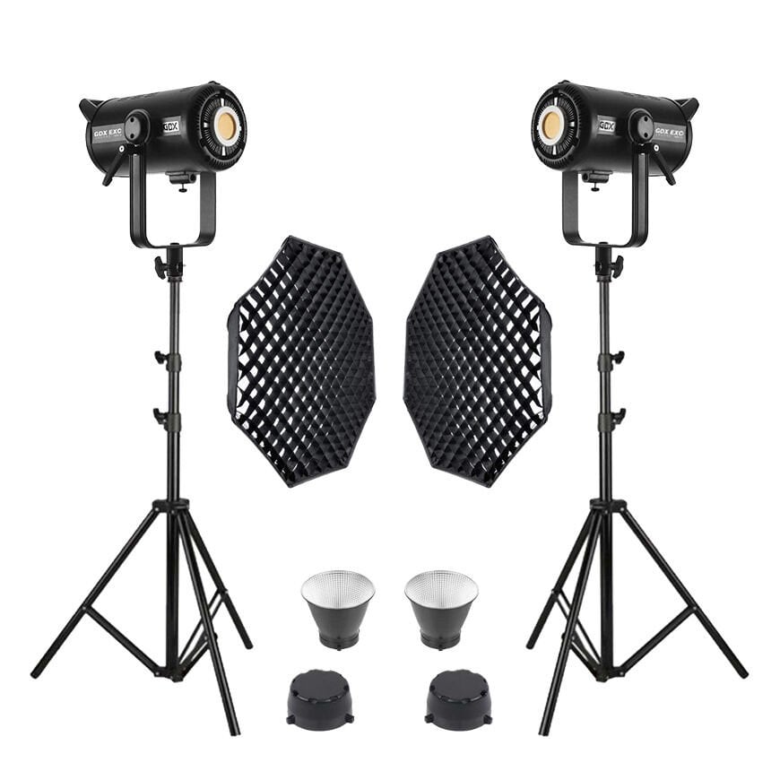 GDX EXC-400C-II 2'li Full Set (Gridli 95cm Octagon + 260 cm Kalın Işık Ayağı)