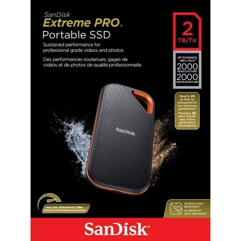 SanDisk 2TB V2 Extreme PRO Taşınabilir SSD Disk (SDSSDE81-2T00-G25