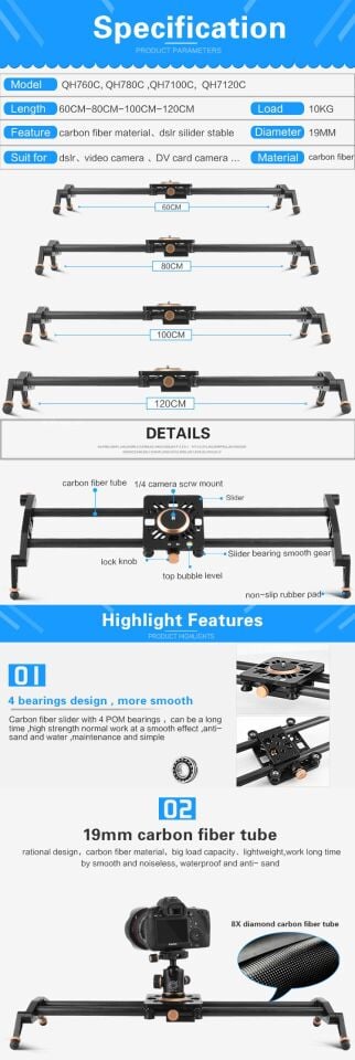 BF Pro H780C Karbon Slider 80cm