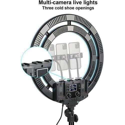 GVM Bi-Color & RGB LED Soft Double Ring Light (18'')