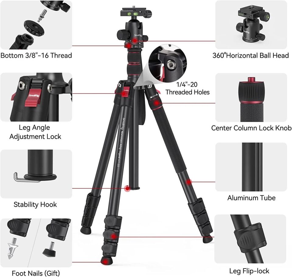 SmallRig 3474C CT-20 Alüminyum Alaşımlı Tripod