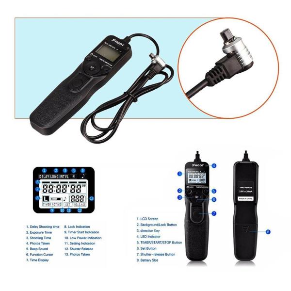 Shoot RS-80N3 Canon için Timer Uzaktan Kumanda