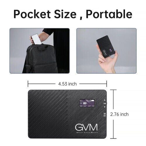 GVM 8RS RGB Kamera Üstü Dahili Akülü Mobil Led Işık (11x7cm)