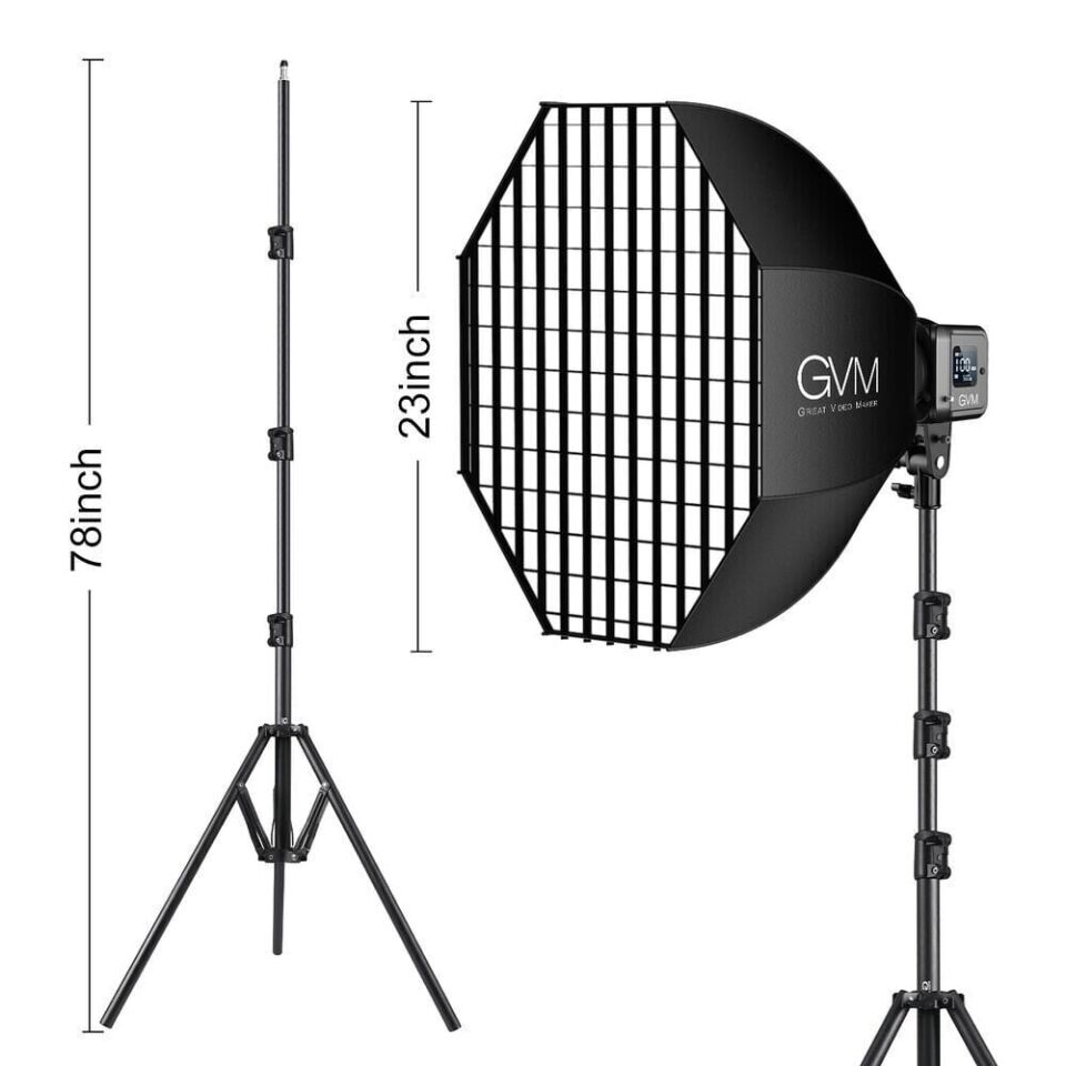 GVM SD80D Bi-Color LED Video Işığı Ayaklı Softbox Set