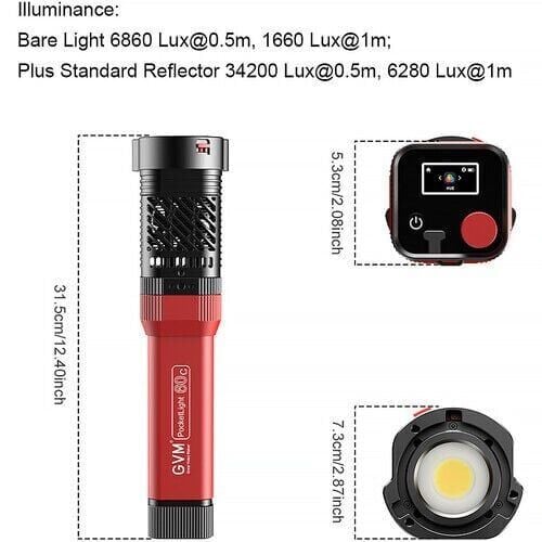 GVM PD60C 60W RGB Dahili Akülü LED Işık
