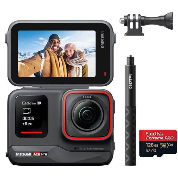 Insta360 Ace Pro + Stick + Hafıza Kartı + 128GB Hafıza Kartı