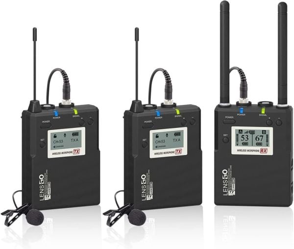 Lensgo LWM-338C Kablosuz İkili Yaka Mikrofonu Seti