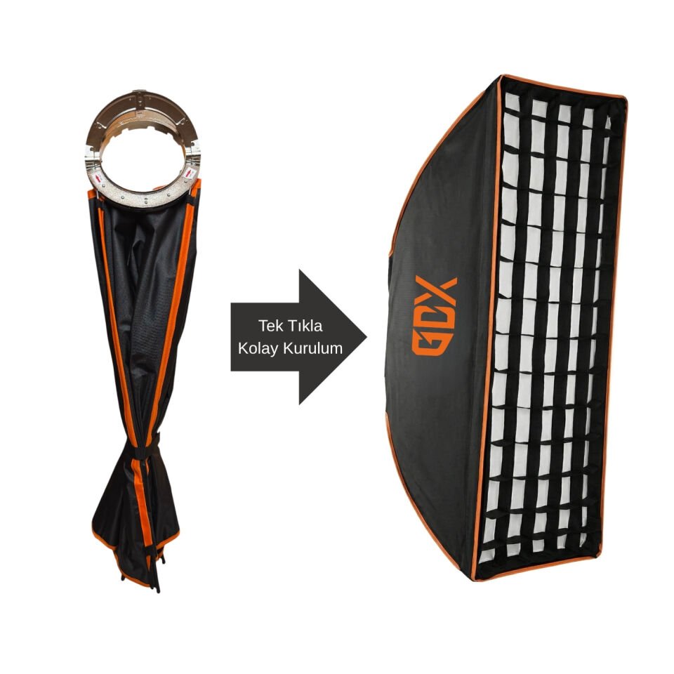 GDX One Tick 60x90 cm Softbox Bowens Mount Hızlı Kurulum Kolay Açılır Softbox