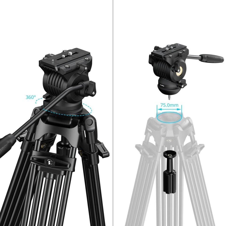 SmallRig 5442 FSD14 FreeSpeed Alüminyum Alaşımlı Video Tripod