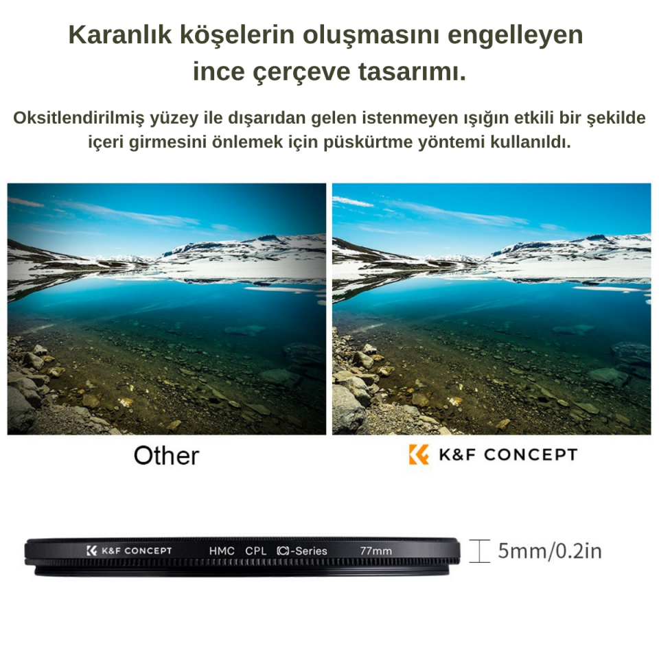 K&F Concept 67 mm CPL Lens Filtresi (Nano-C Serisi)