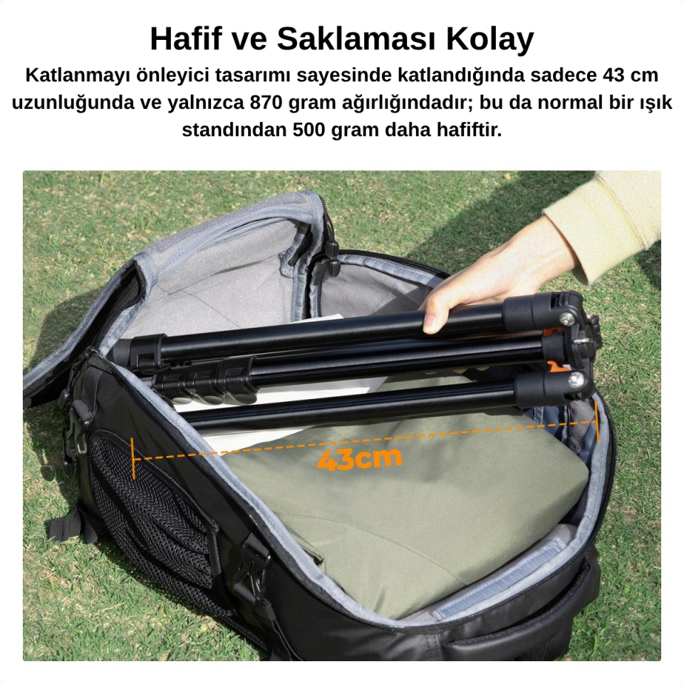 K&F Concept 200cm Alüminyum Katlanabilir Işık Tripod