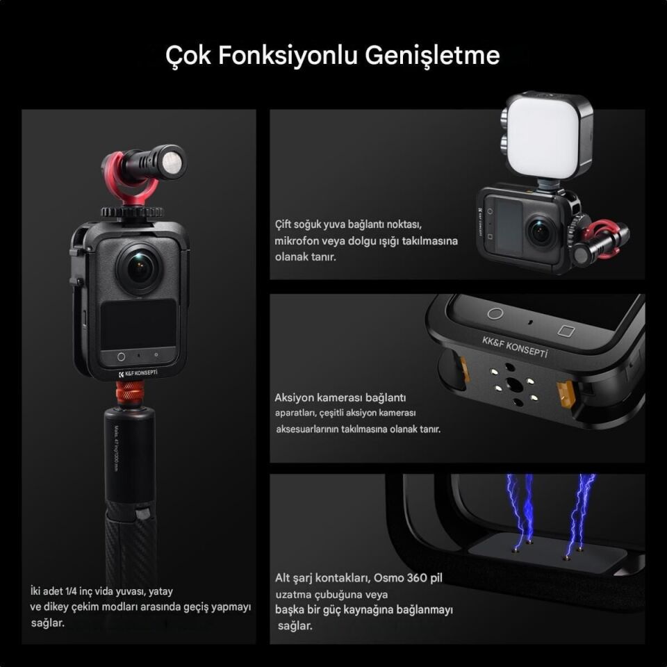 K&F Concept Osmo 360 Uyumlu Metal Kafes