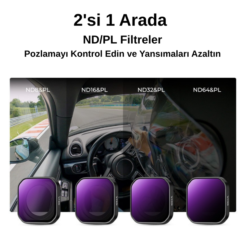 K&F Concept Insta360 Ace Pro 2 ND/PL Fitre Seti (ND/PL8/16/32/64)