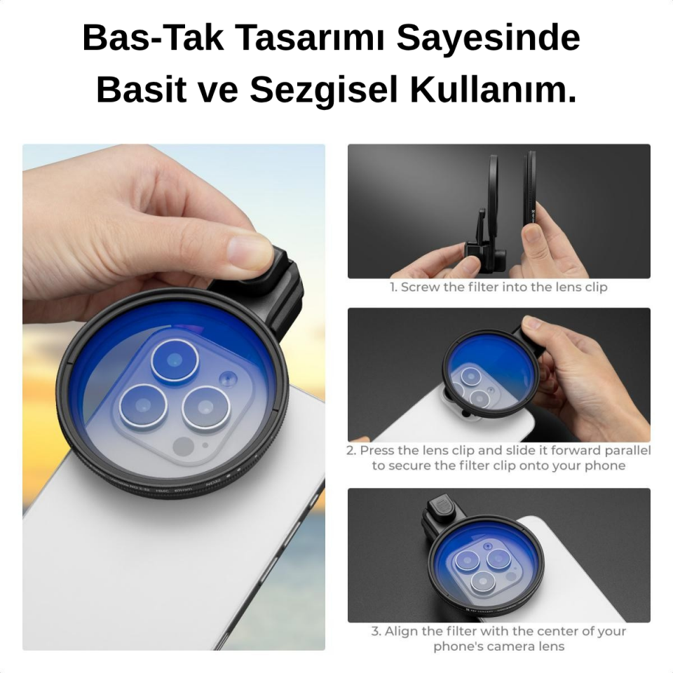K&F Concept Cep Telefonu için 67 mm Filtre Adaptörü